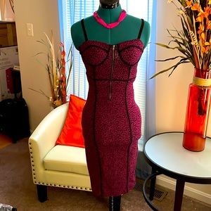 Material Girl | Purple & Black Cheetah Print Bodycon Dress